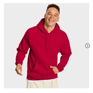 Hanes EcoSmart Unisex Fleece Hoodie - Deep Red